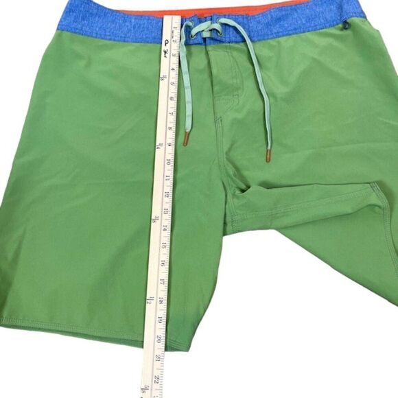 Cova Men's Swim Trunks Green with Blue Tie Waist Size 38 - Picture 5 of 9